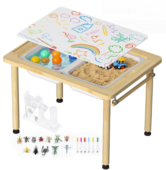 Wooden Sensory Table, Indoor Activity Desk