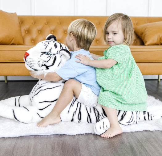 Giant Siberian White Tiger Stuffed Animal Plush Toy