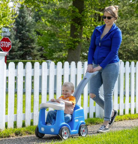 Roll and Stroll Quiet Ride-On Toddler Toy Push Car